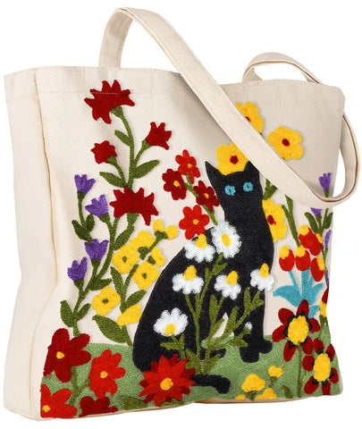 Miss Adola tote bag front view with 3D embroidery detailing for daily styling