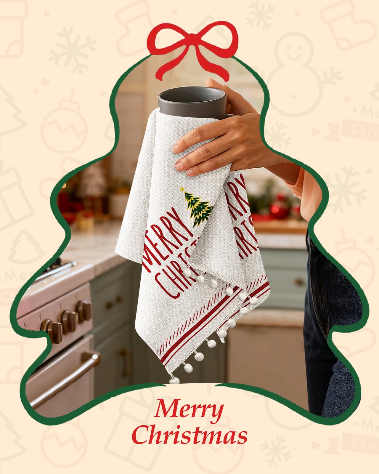 Miss Adola cotton terry kitchen towel offers strong absorption for fast drying