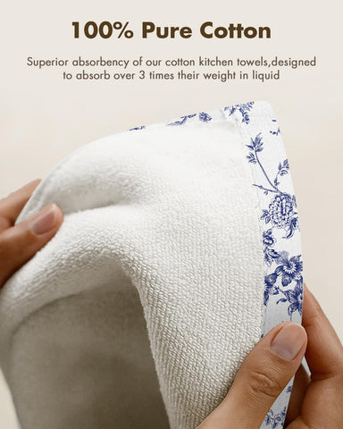 Miss Adola cotton waffle towels, durable and reusable for daily kitchen tasks.