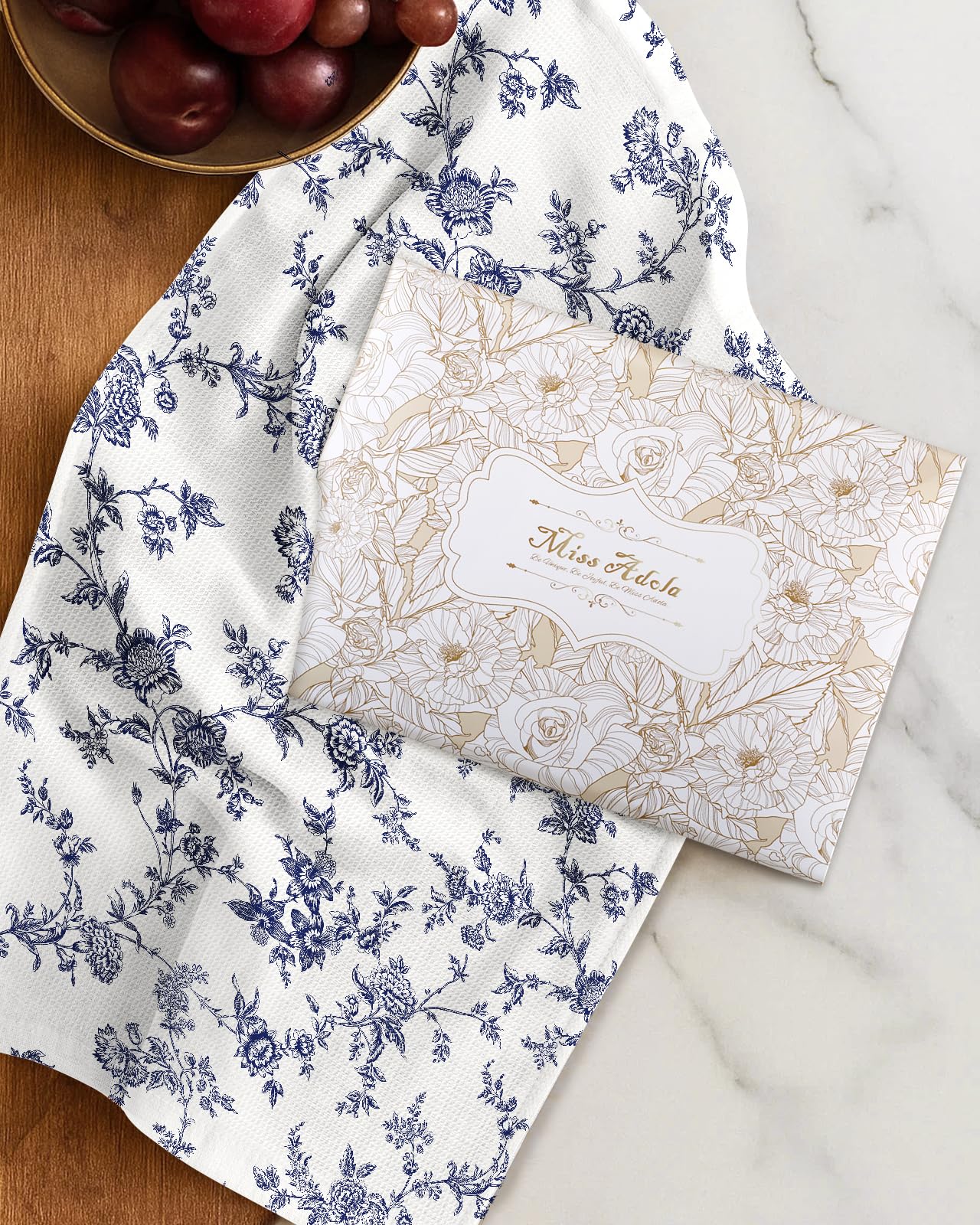 Miss Adola dish towels set of 2, durable and reusable for everyday use.