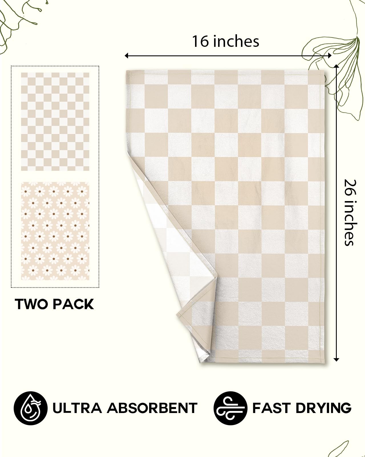 Miss Adola flour sack towel showing hanging loop for easy reach