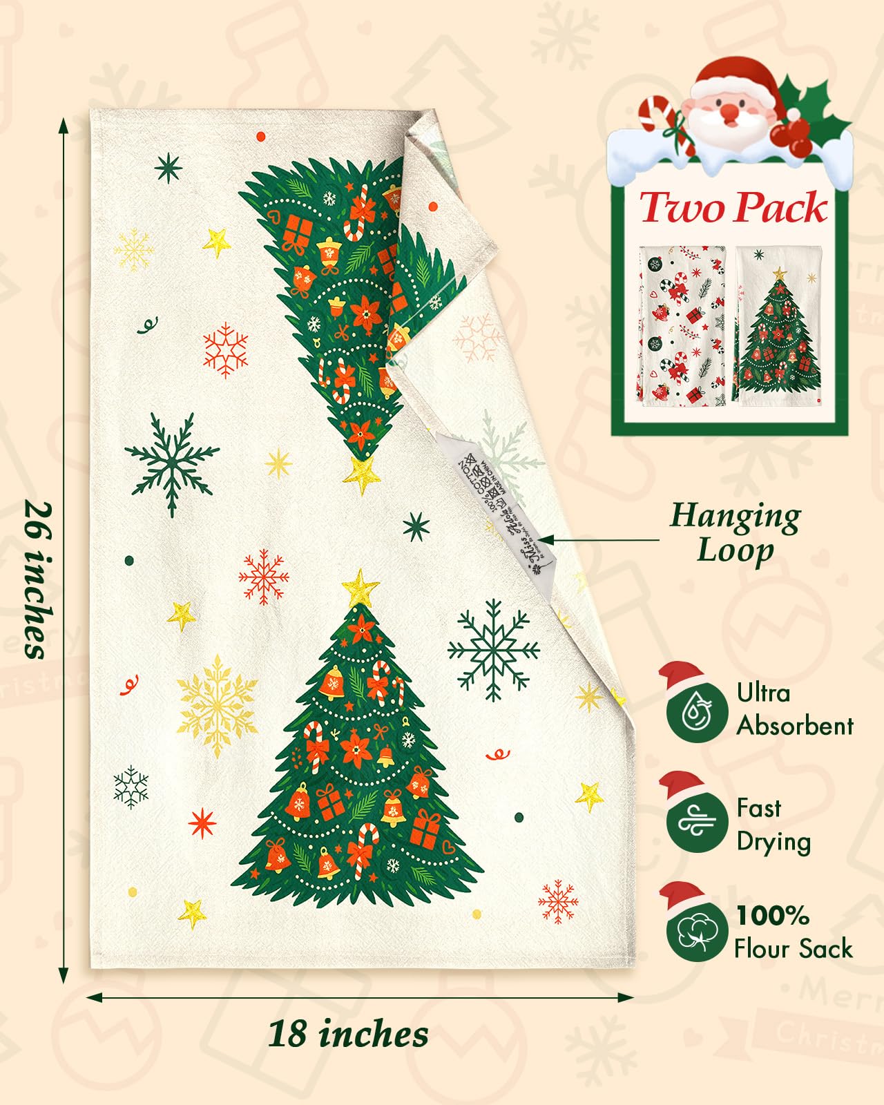 Miss Adola flour sack towel demonstrates versatile holiday uses in the kitchen
