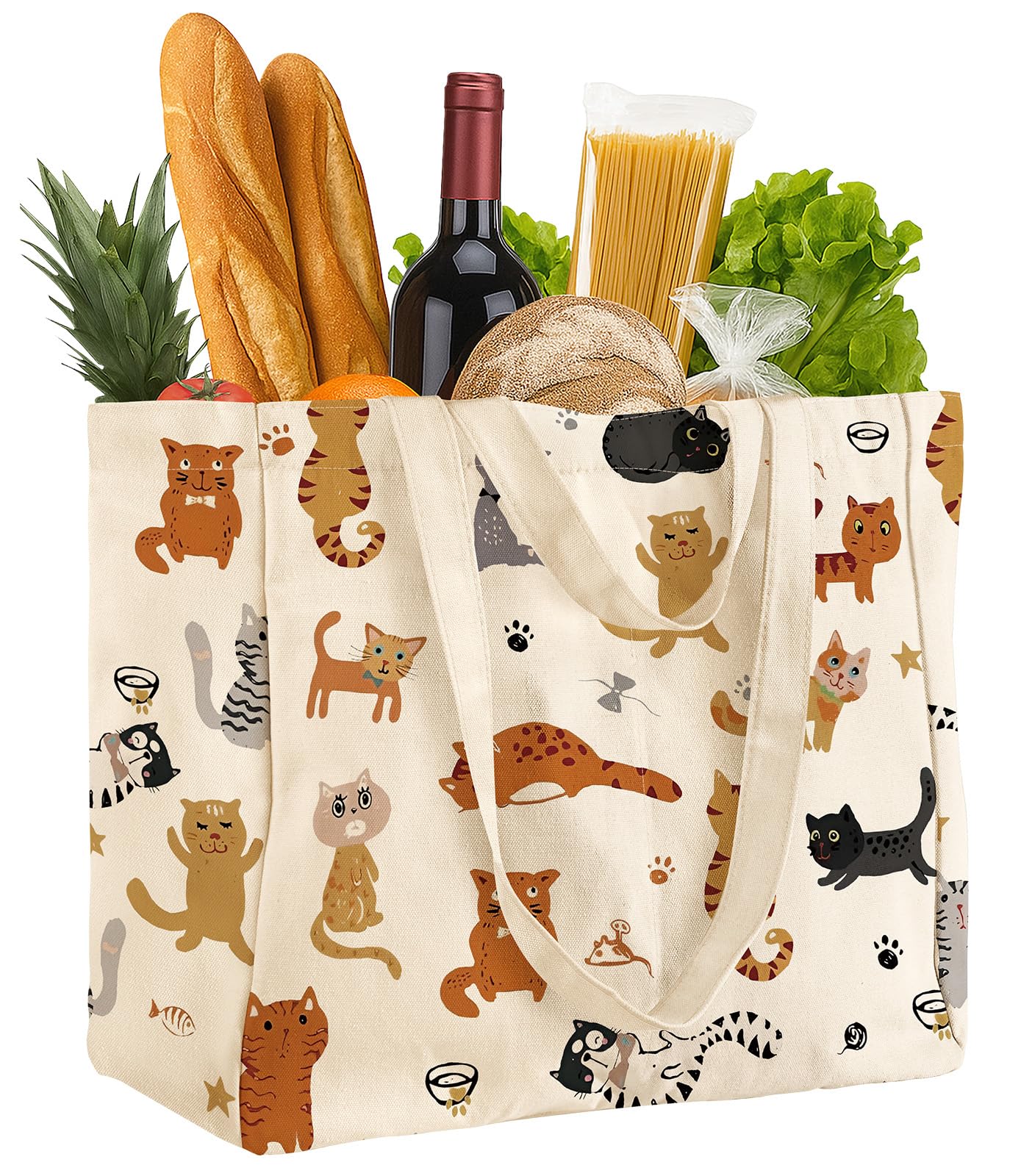 Miss Adola grocery tote with large capacity for groceries.