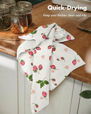 Miss Adola towels 16×26 inches shown with hanging loop for easy storage