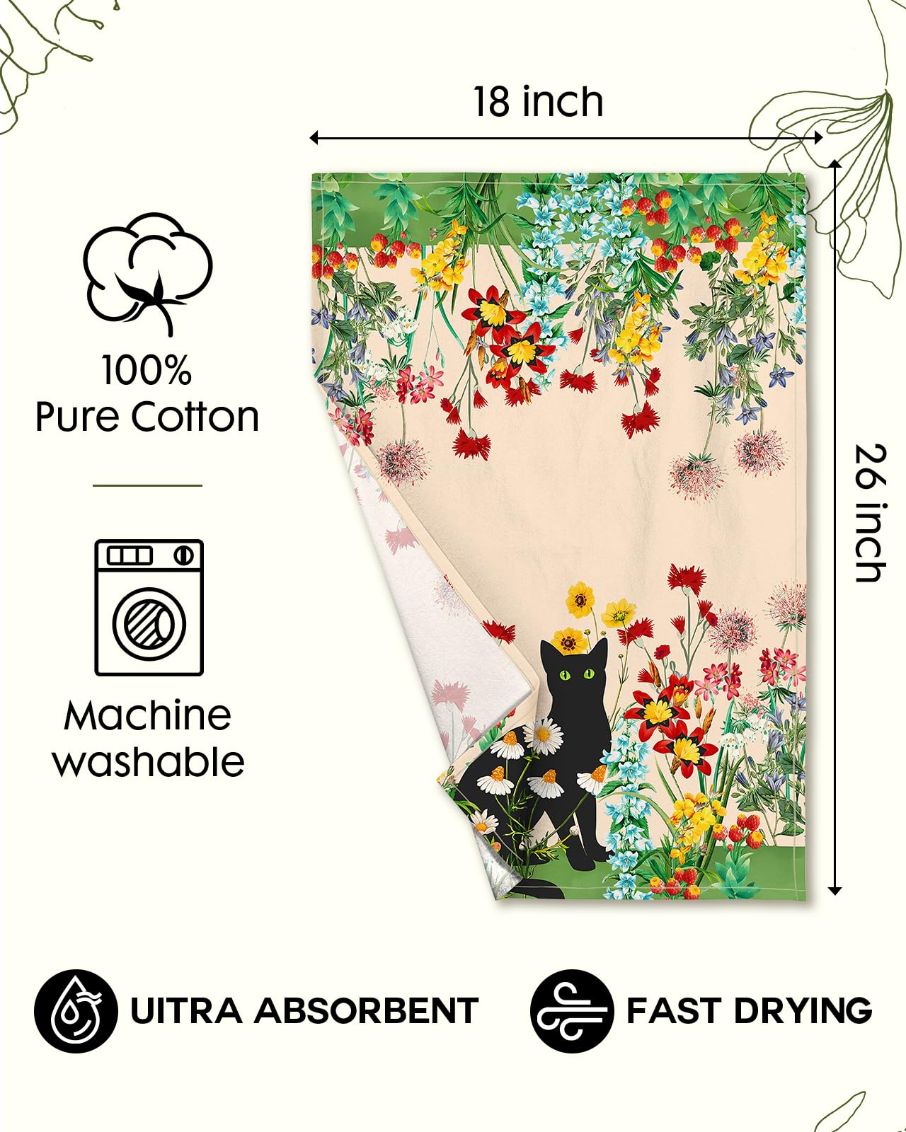 Miss Adola lint-free towels suitable for glassware, mirrors, and fruit prep.