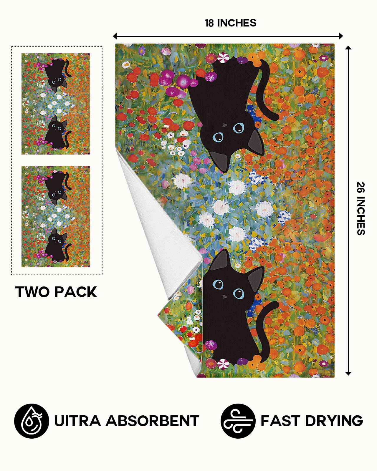 Miss Adola microfiber detail emphasizes fast drying capability after kitchen splashes.
