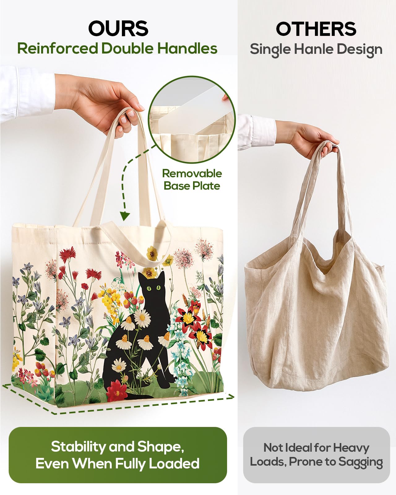 Miss Adola tote with removable bottom panel keeps a flat base