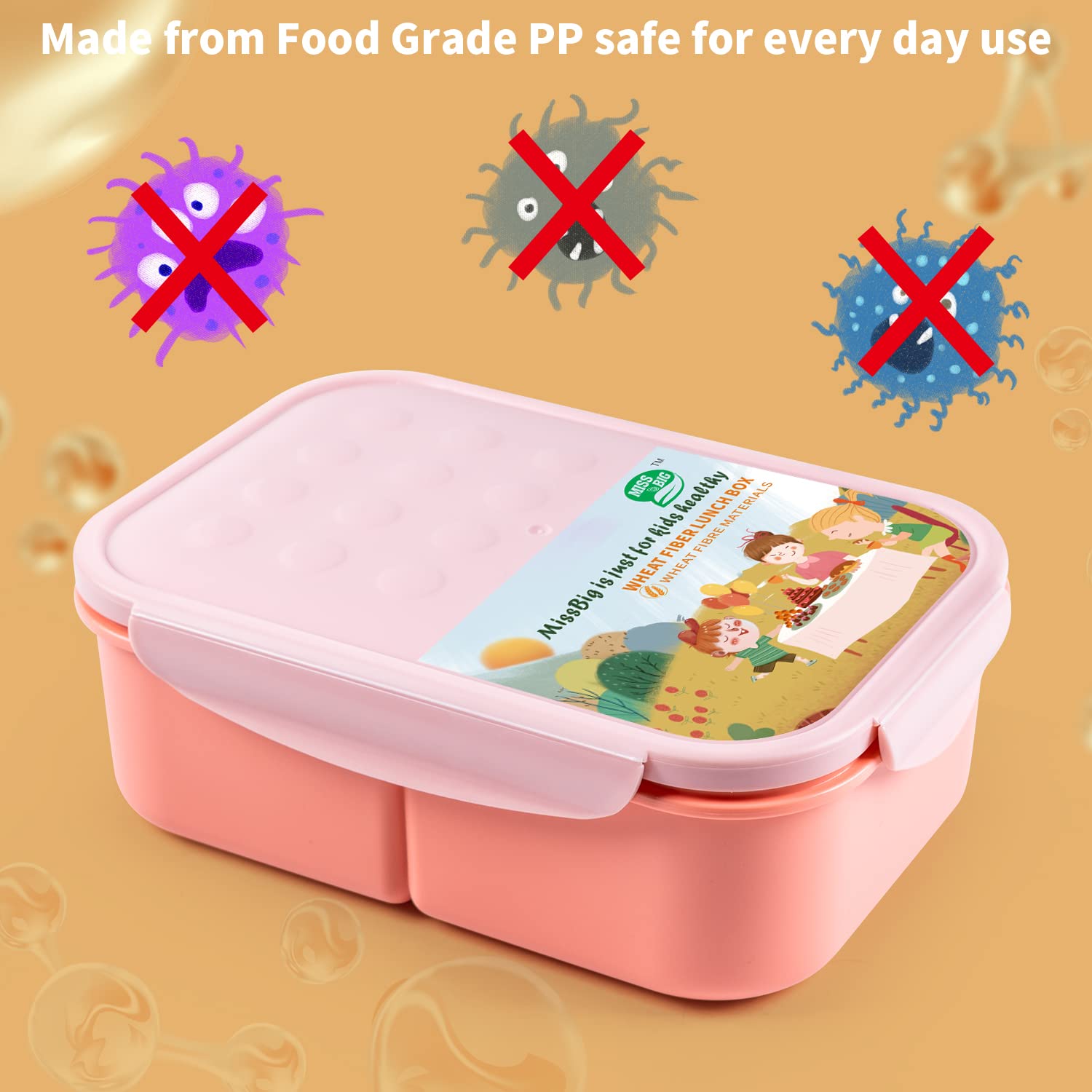 MISS BIG Bento Box dishwasher-safe finish simplifies cleanup after lunch.