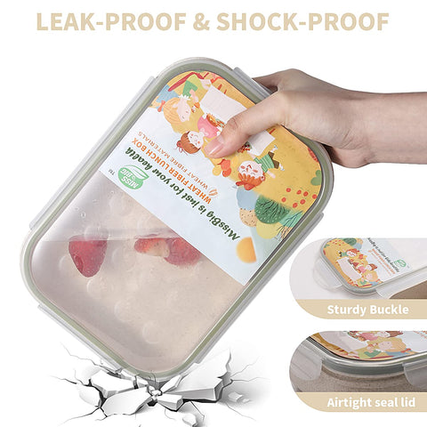 MISS BIG Bento Box with four latches for secure lid operation