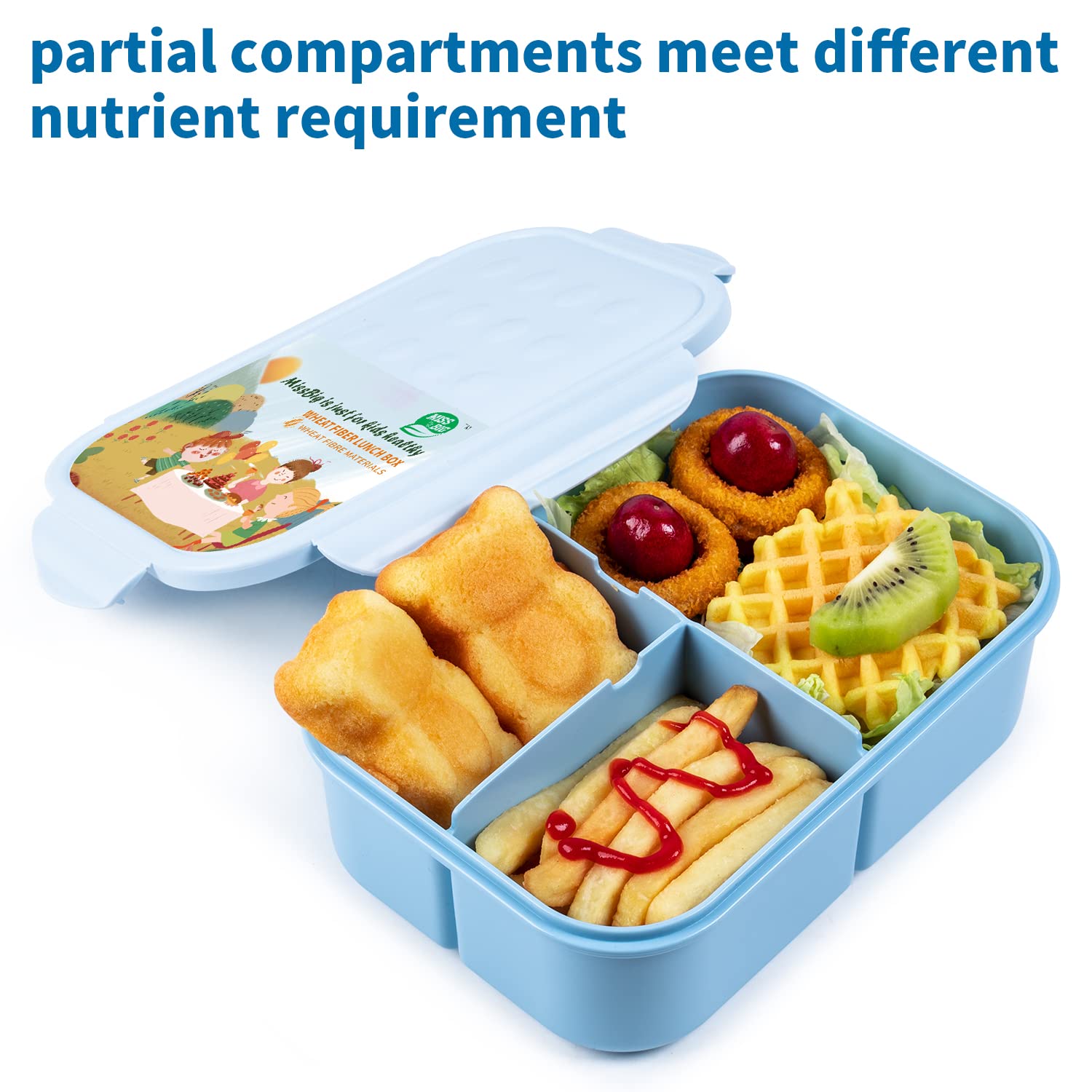 MISS BIG Bento Box includes a built-in fork for meals on the go