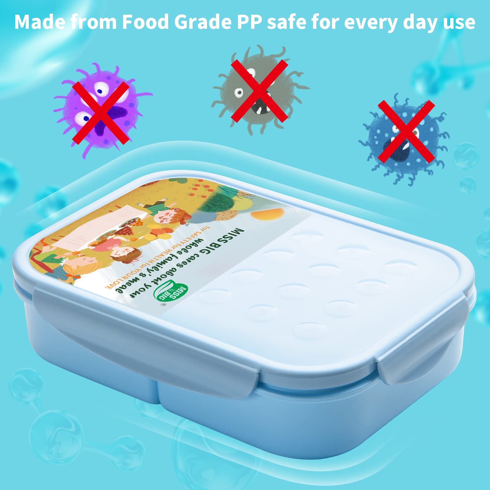 MISS BIG bento box is BPA-free and stain-resistant for daily use