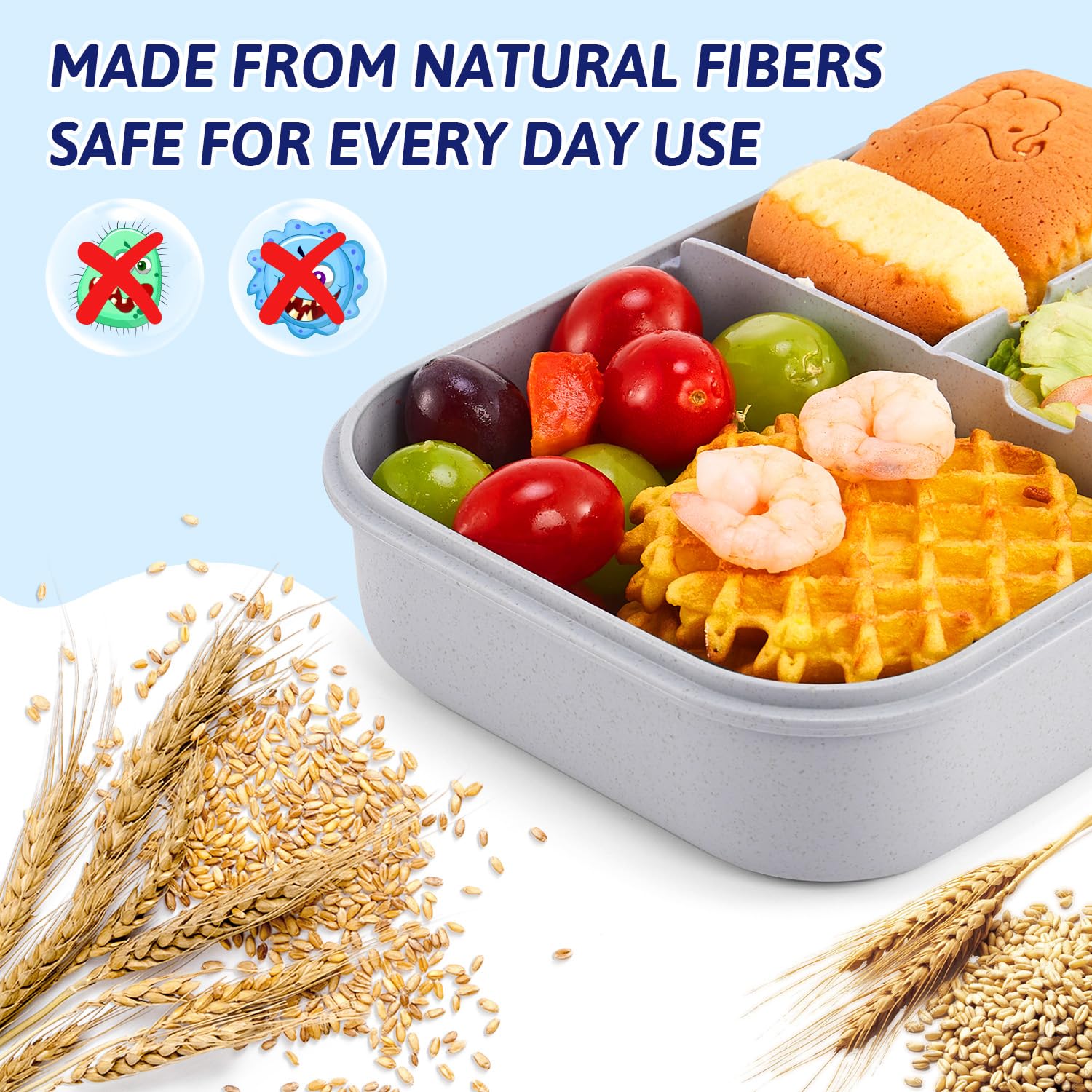 MISS BIG Bento Box for Kids microwave-safe design for quick reheating.