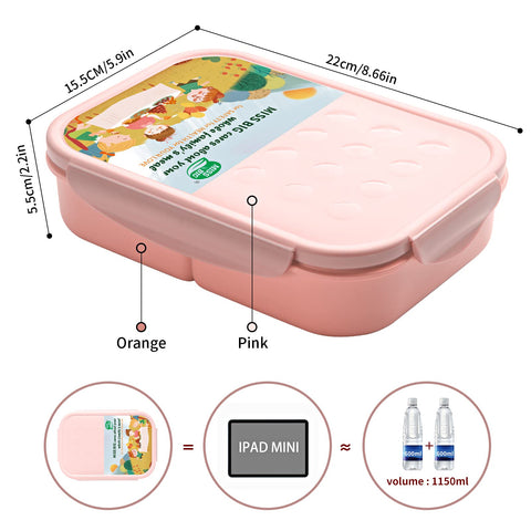 MISS BIG Bento Box Kids microwave-safe and dishwasher-safe for easy reheating and cleaning