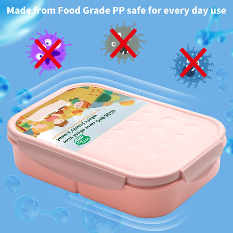 MISS BIG Bento Box Kids three-compartments support balanced portions all day