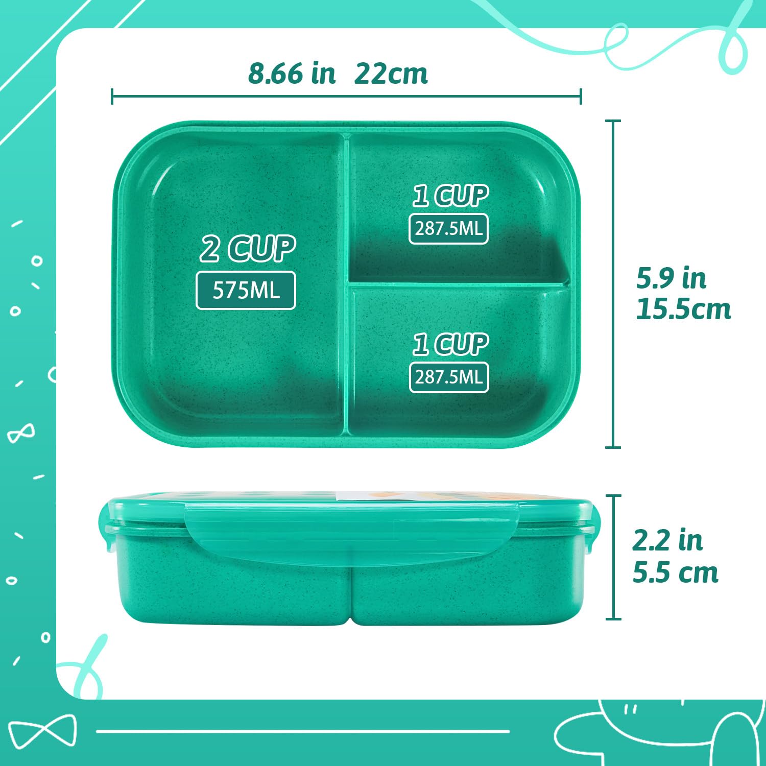 MISS BIG Bento Box two sizes for kids and adults.