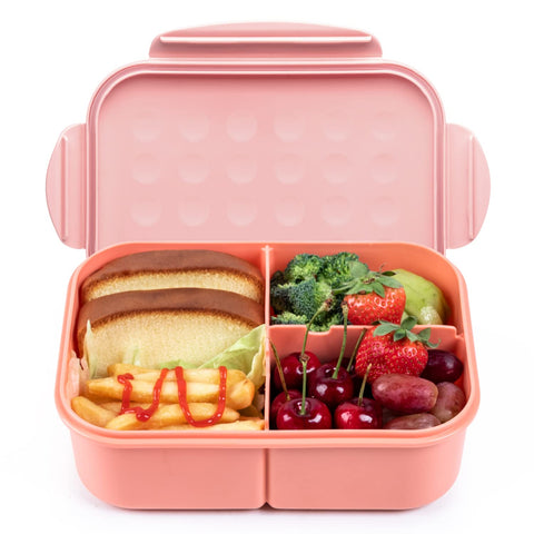 MISS BIG Bento Box leak-proof lid demonstrates mess-free meals on the go.