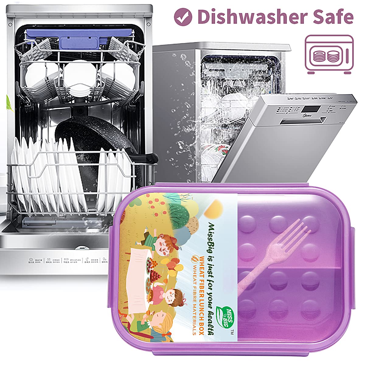 MISS BIG Bento Box portable and lightweight design fits in a bag