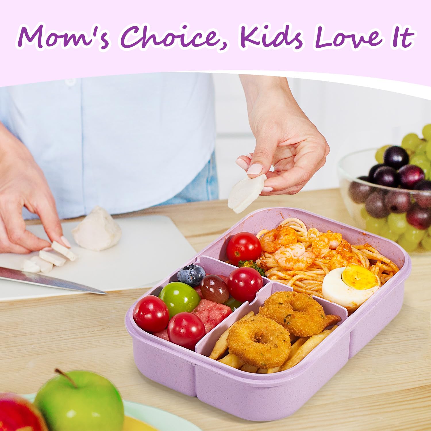 MISS BIG portable lunch box design, easy to carry in a bag.