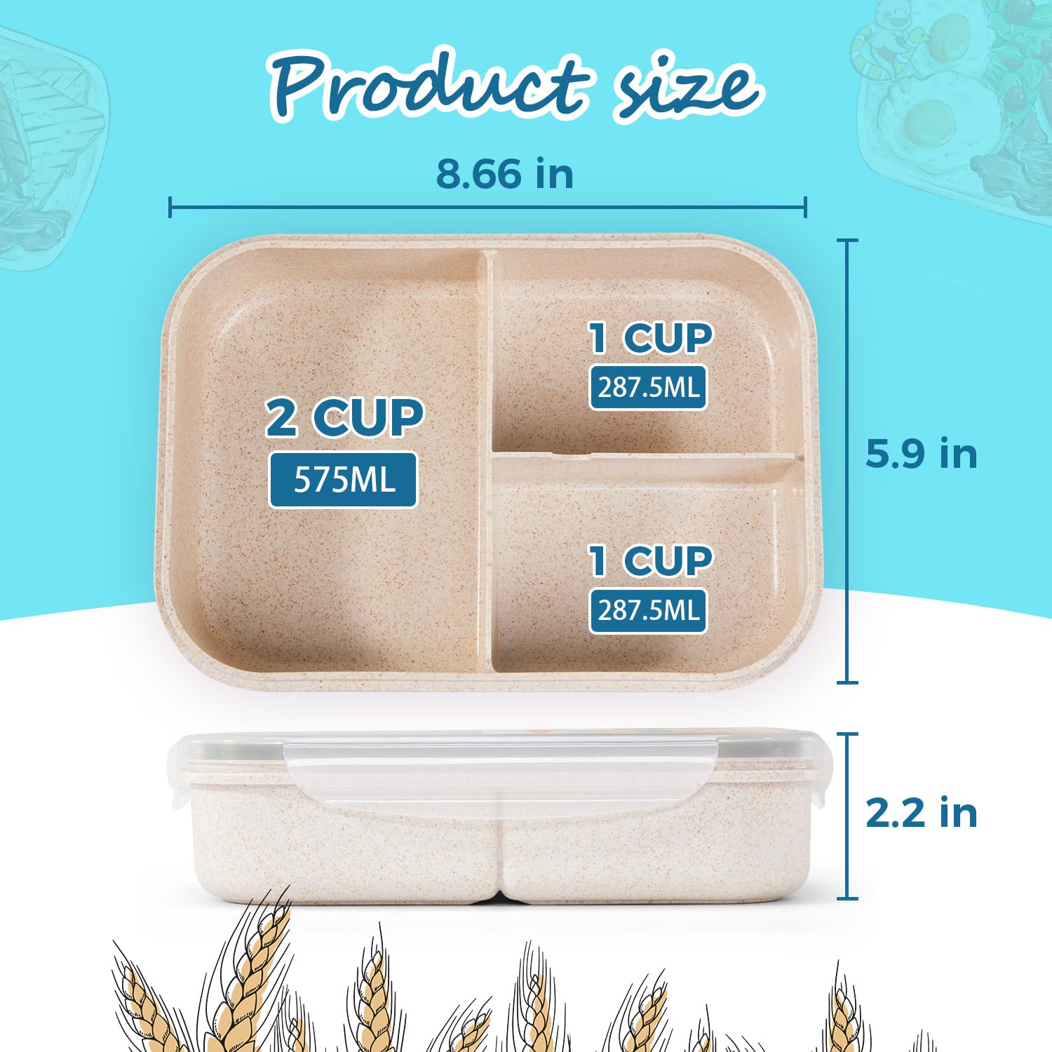 MISS BIG portable lunch box is easy to carry in a bag.