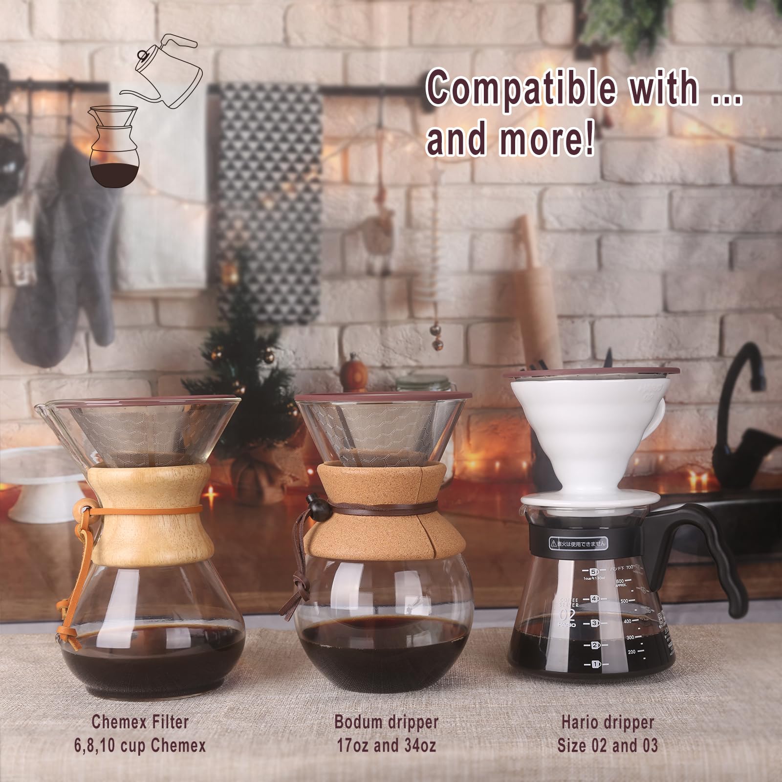 MISETTO 800-mesh stainless steel filter shown with fine mesh
