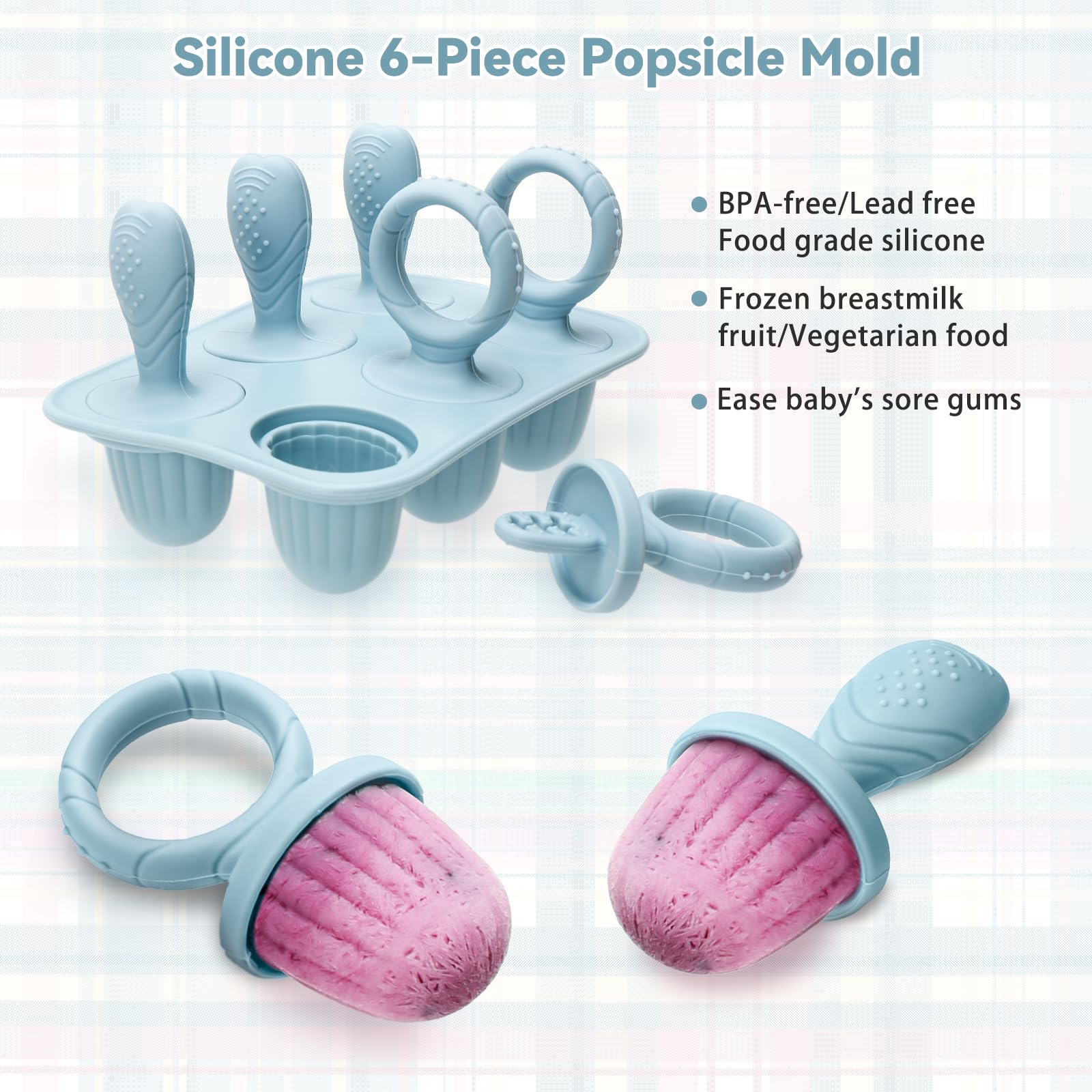 MISSLILI silicone texture close-up highlights soft material gentle for tiny mouths.