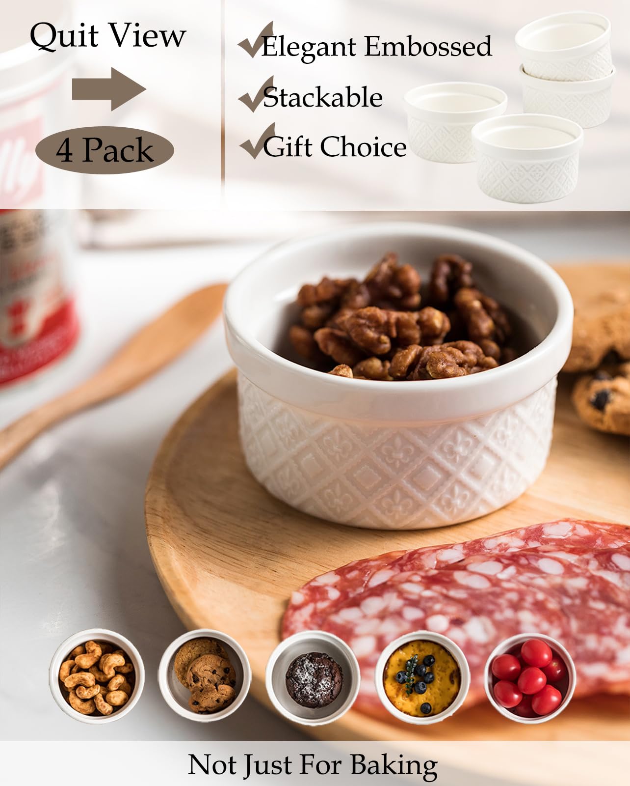 Missyssim multi-use ramekins set for sauces, dips, desserts, and snacks.
