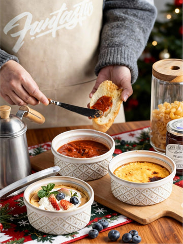 MISSYSSIM oven-safe ceramic ramekins ideal for baking in the oven