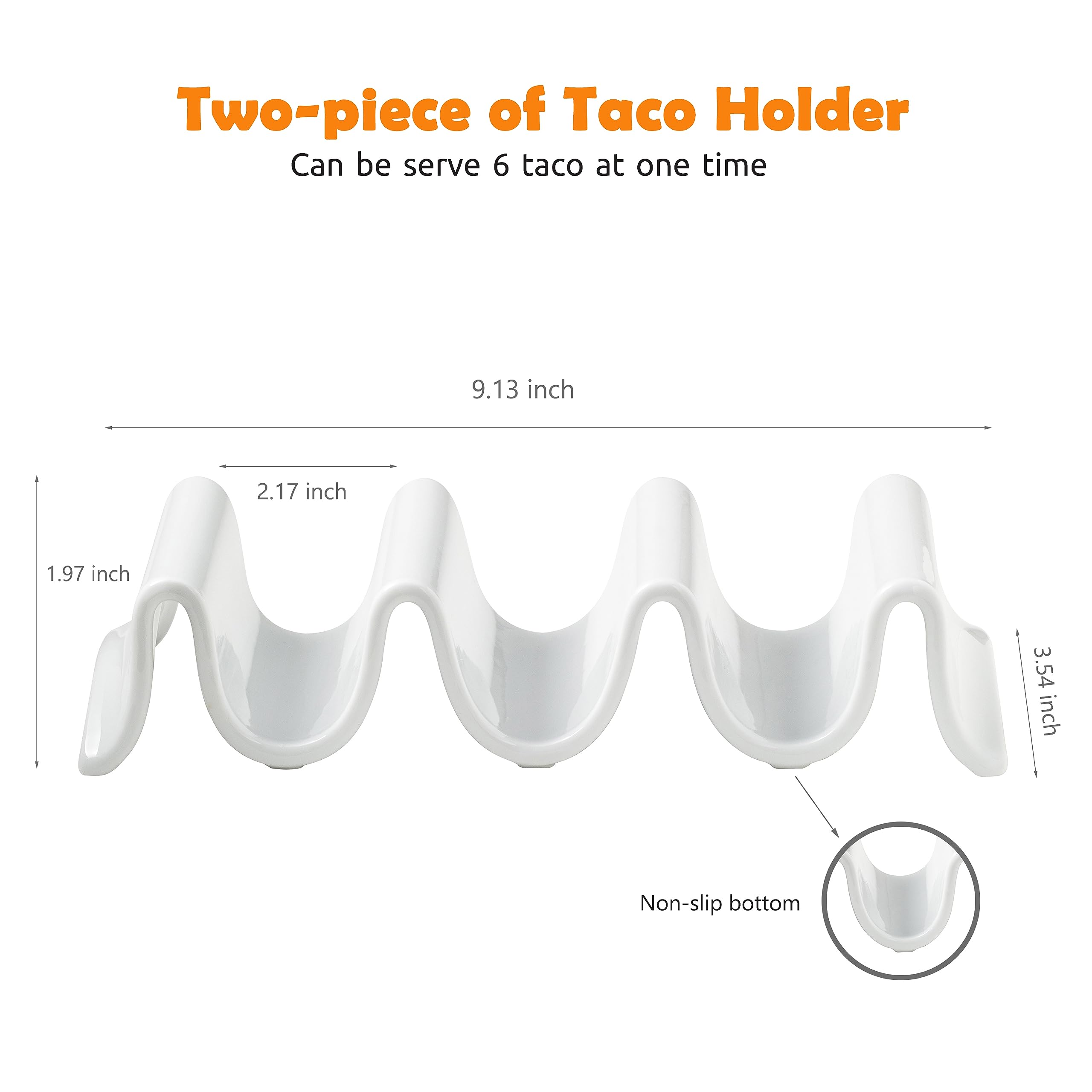MISSYSSIM porcelain taco tray with handles offers sturdy transport
