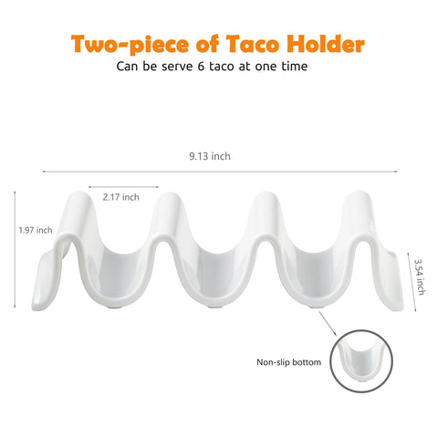 MISSYSSIM porcelain taco tray with handles offers sturdy transport