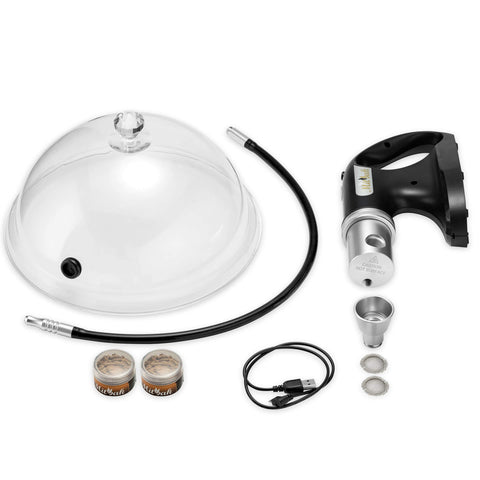 MITBAK dome lid setup for precise containment of aromatic smoke during infusion.
