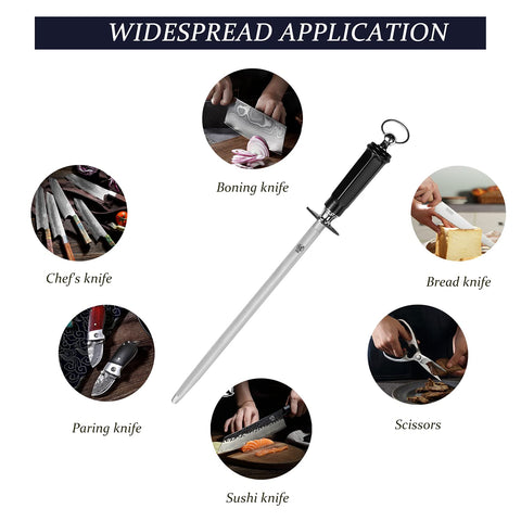 MITSUMOTO SAKARI honing steel with ergonomic ABS handle for a secure grip