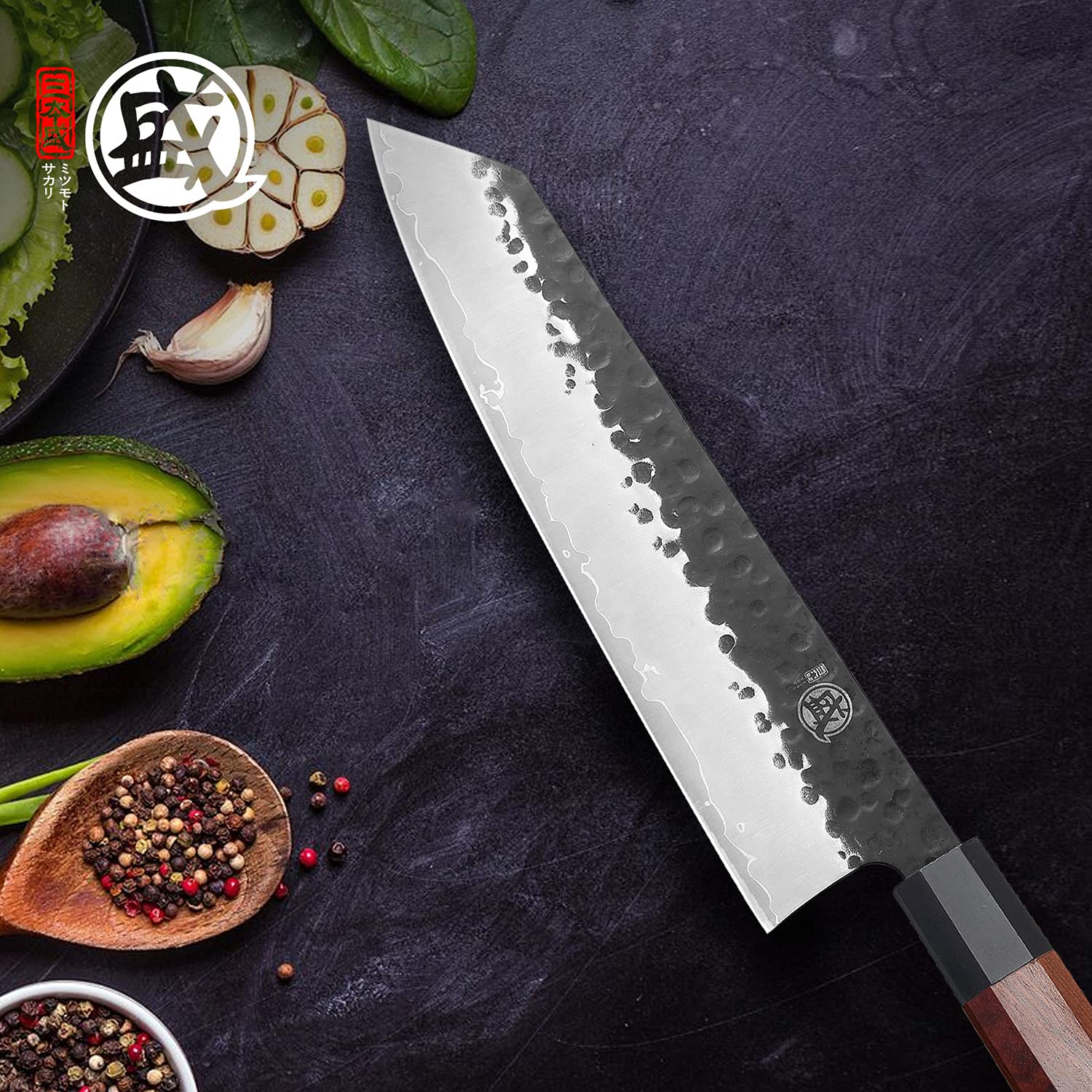 Knife ready to use for kitchen prep with MITSUMOTO SAKARI Kiritsuke