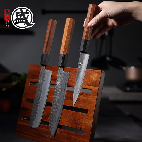 MITSUMOTO SAKARI knife holder on kitchen counter with knives