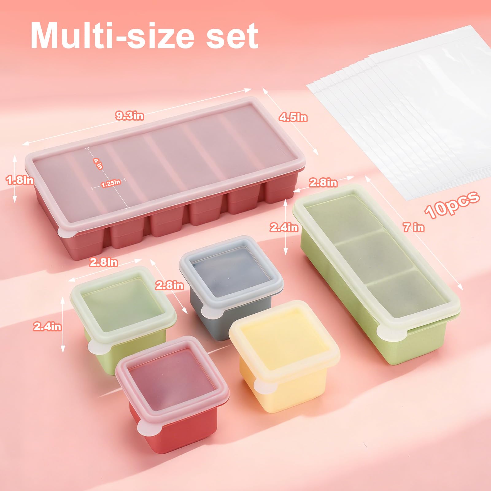 Mity Rain versatile freezer molds for meals, sauces, and snacks.