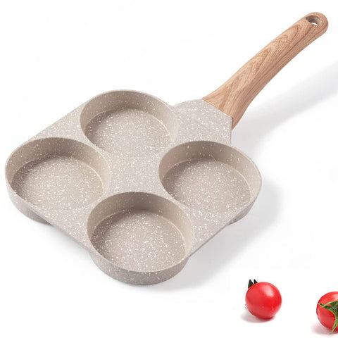 MIUGO four cup fried egg pan top view shows compact nonstick cooking