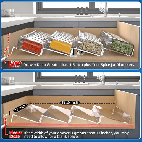 MIUKAA spice rack with slanted levels helps quick finding while cooking.