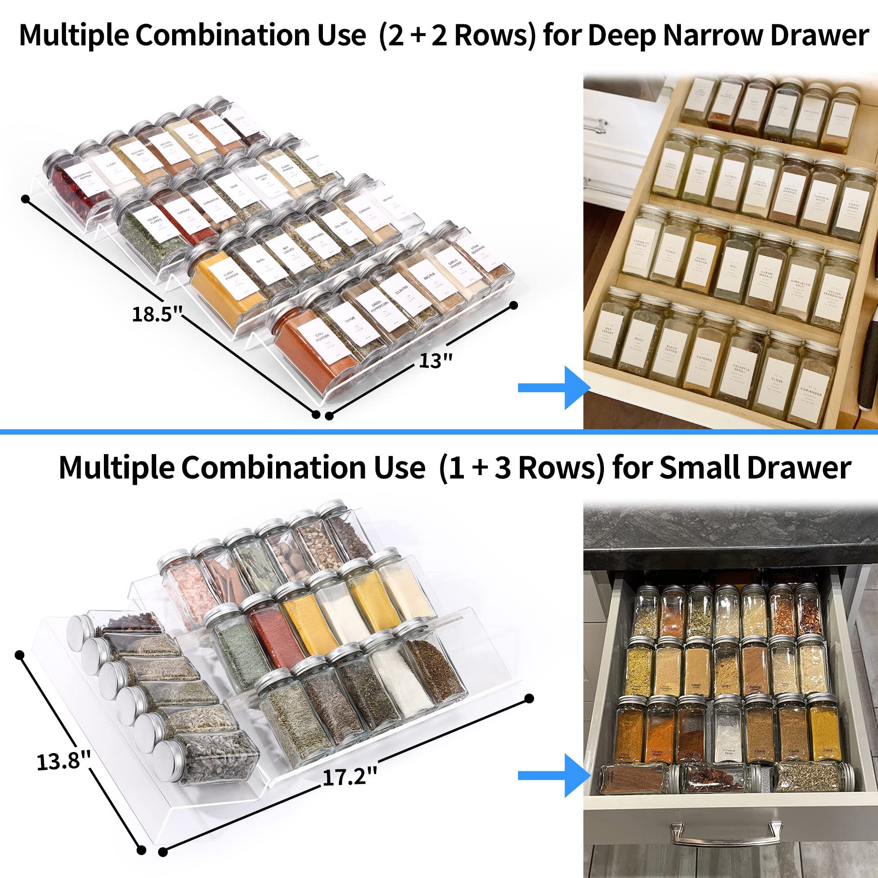 MIUKAA wide-compatibility design fits salts, peppers, oils and more.