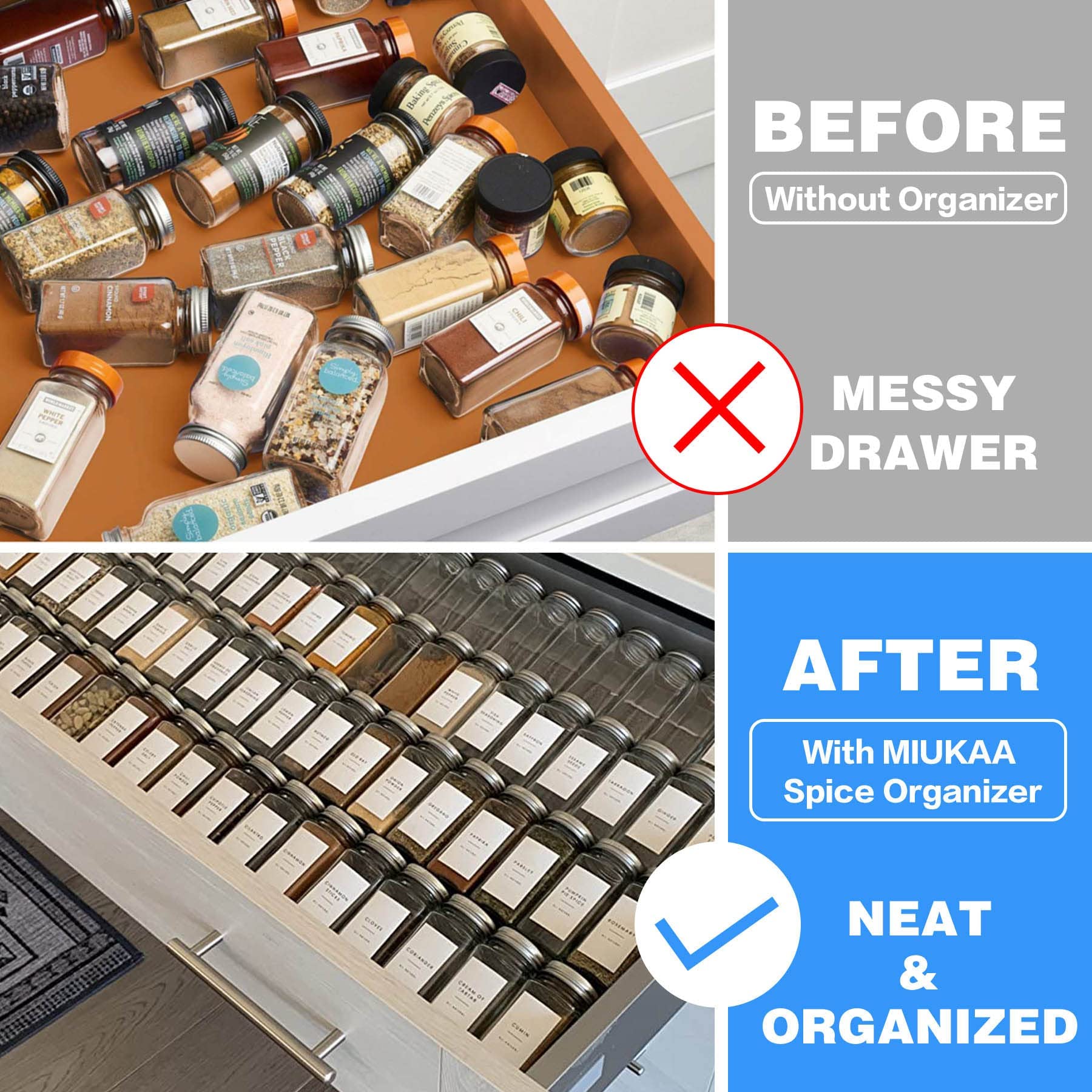 MIUKAA versatile rack supports salt, pepper, and other condiments