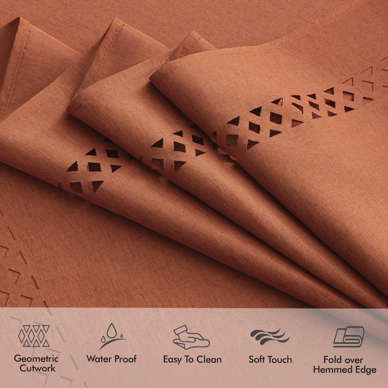 MIULEE burnt orange tablecloth stain-resistant finish keeps tables tidy after meals