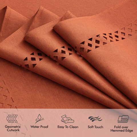 MIULEE burnt orange tablecloth stain-resistant finish keeps tables tidy after meals