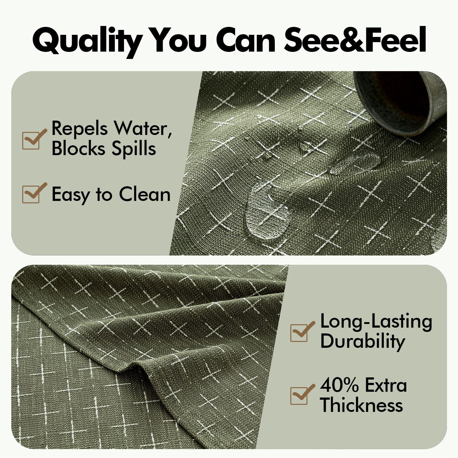 MIULEE cross-star textured fabric detail adds luxury and spill resistance for everyday meals