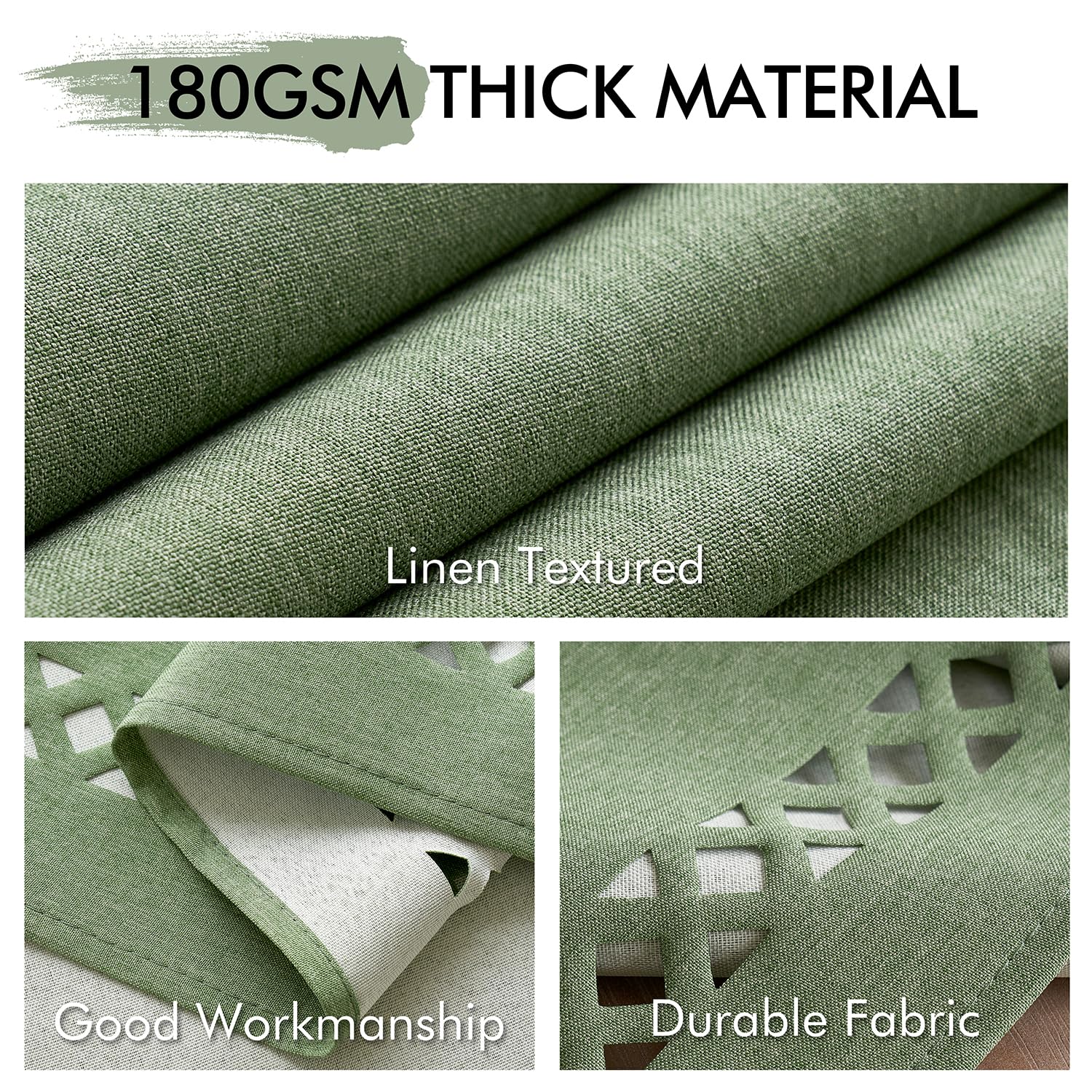 MIULEE Sage Green tablecloth on dining setup complements modern tables.