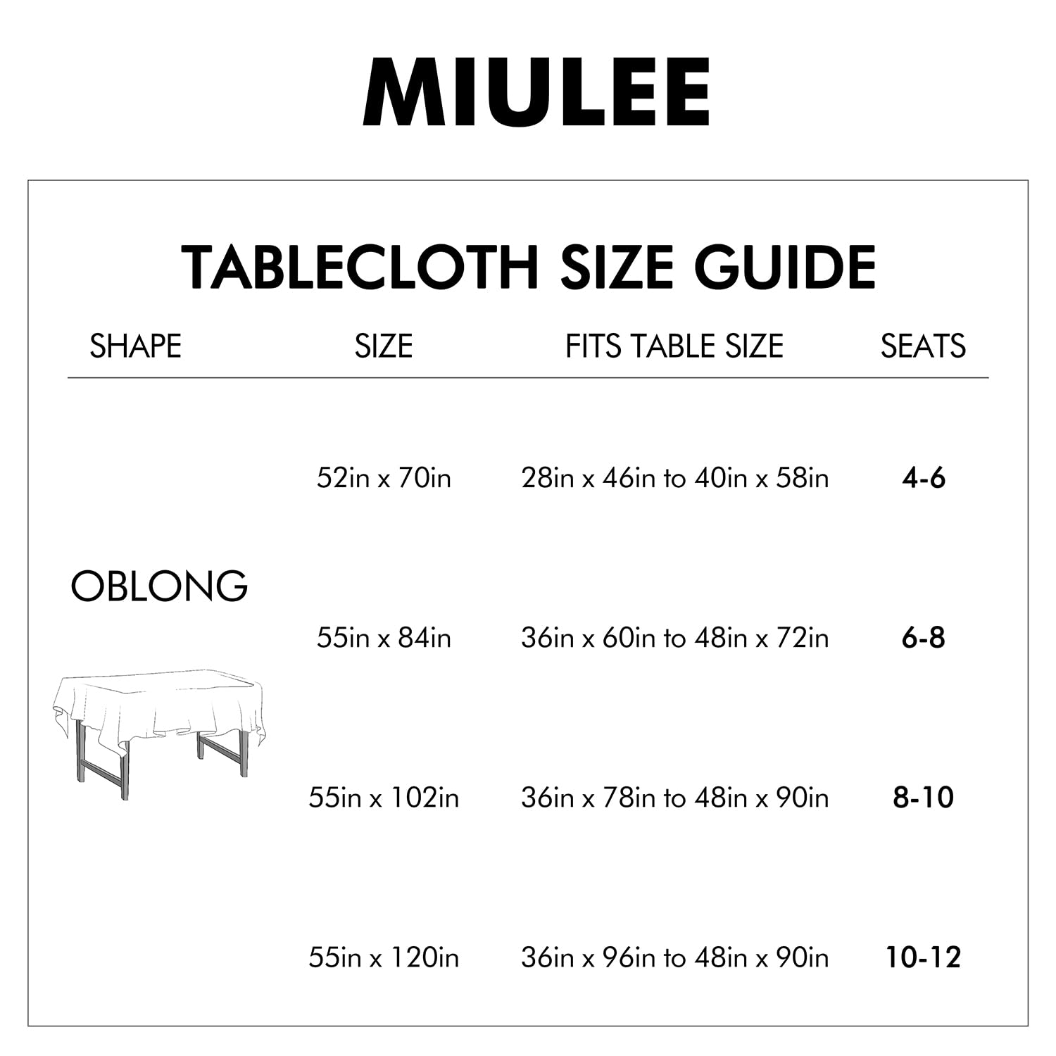 MIULEE Sage Green tablecloth features crisp hemmed edges.