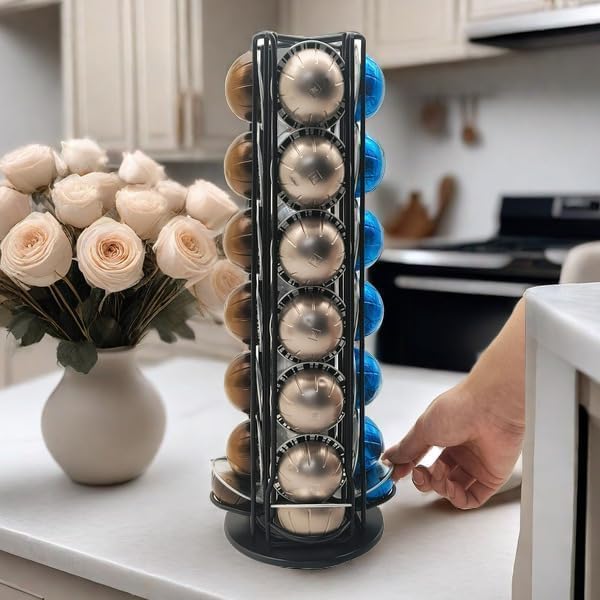 Miuly durable metal-wire capsule rack is rust-resistant and sturdy.