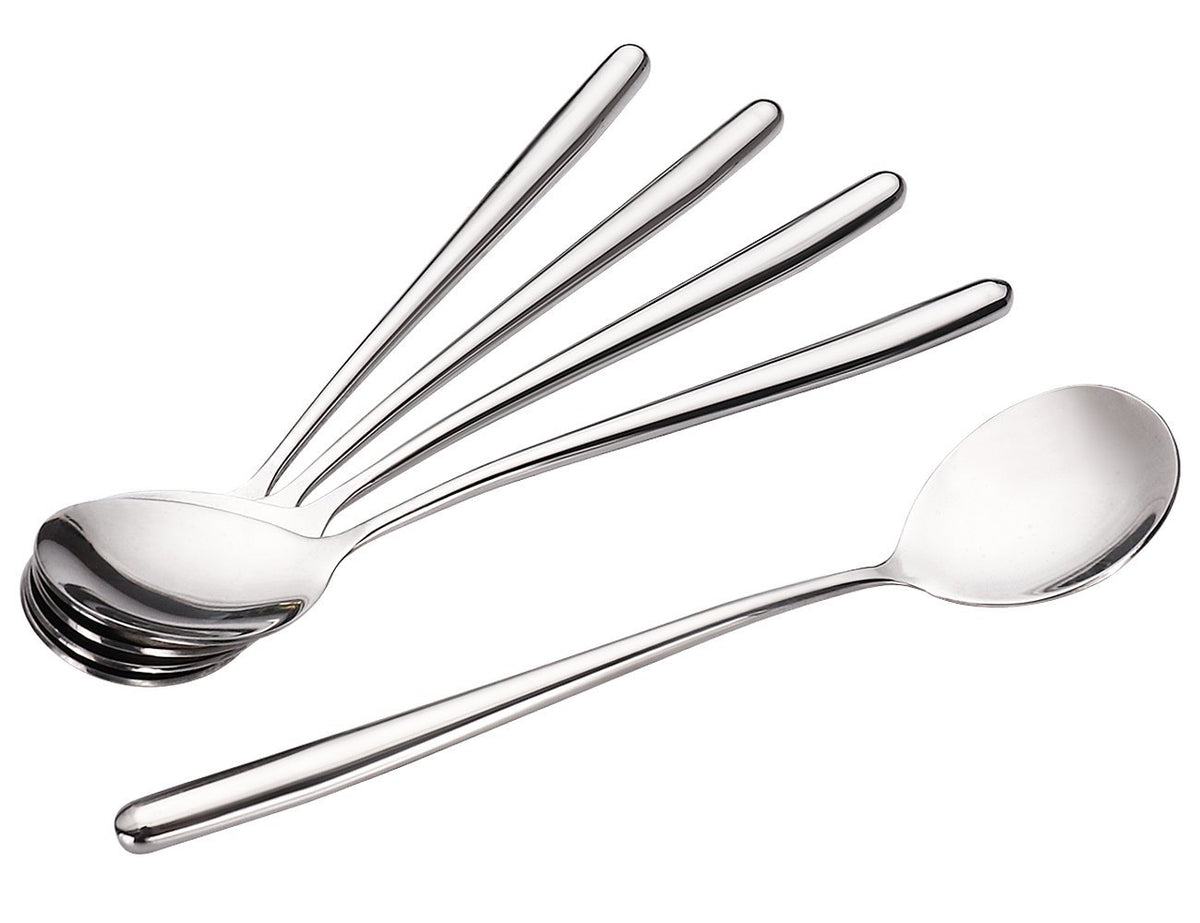 MIUPOO Korean soup spoons long-handle 5pc set for easy scooping