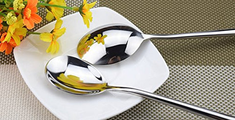 MIUPOO spoon shown with compatible dishware and modern tabletop design.