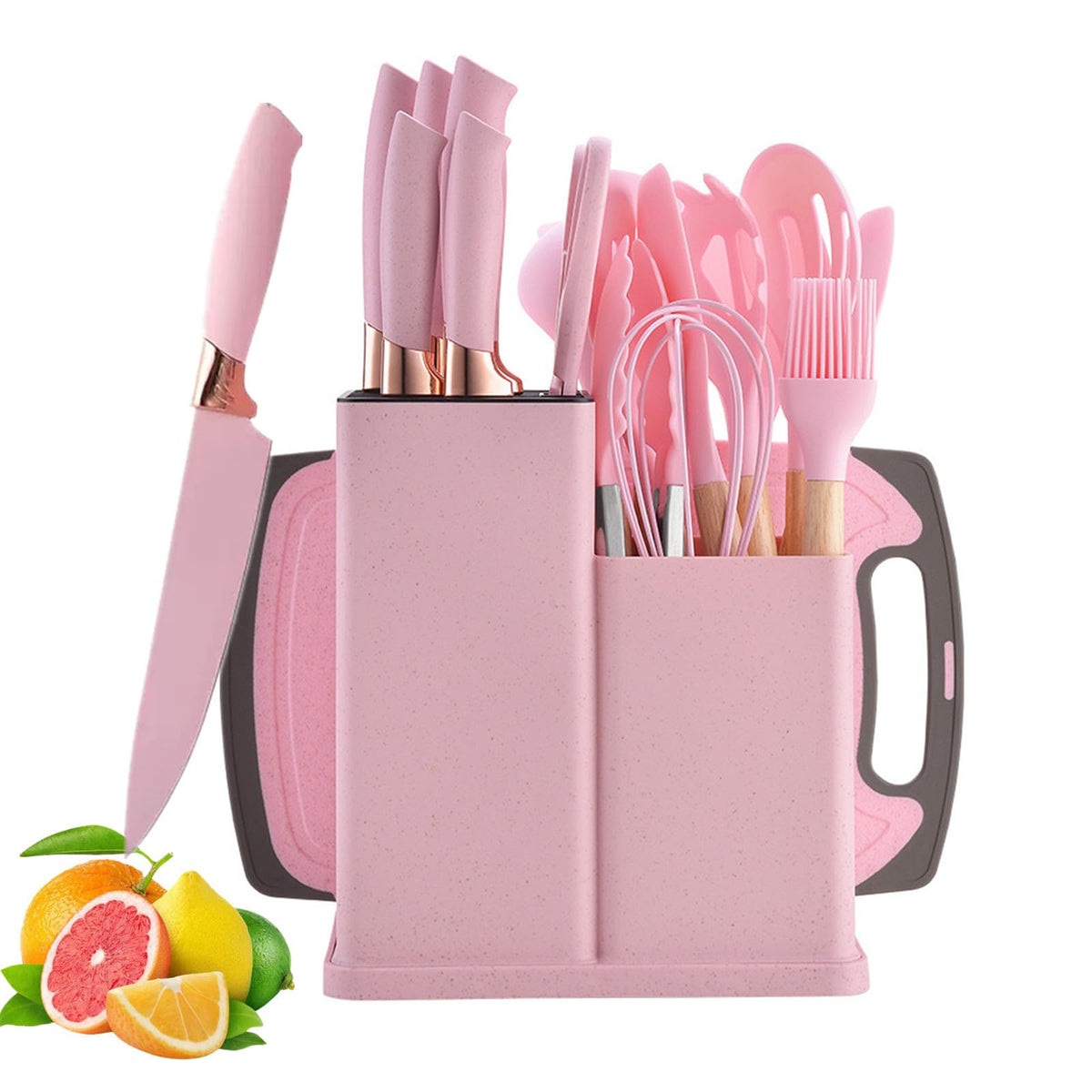 MIUVA 19-piece kitchen set image featuring knife and silicone spatula for versatile prep