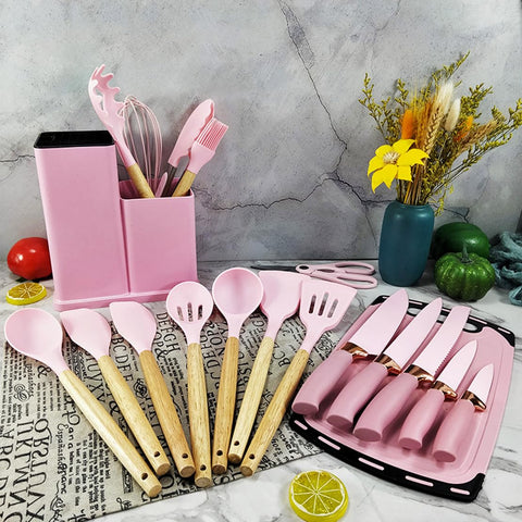 MIUVA cutting board and knife holder image for organized workstation
