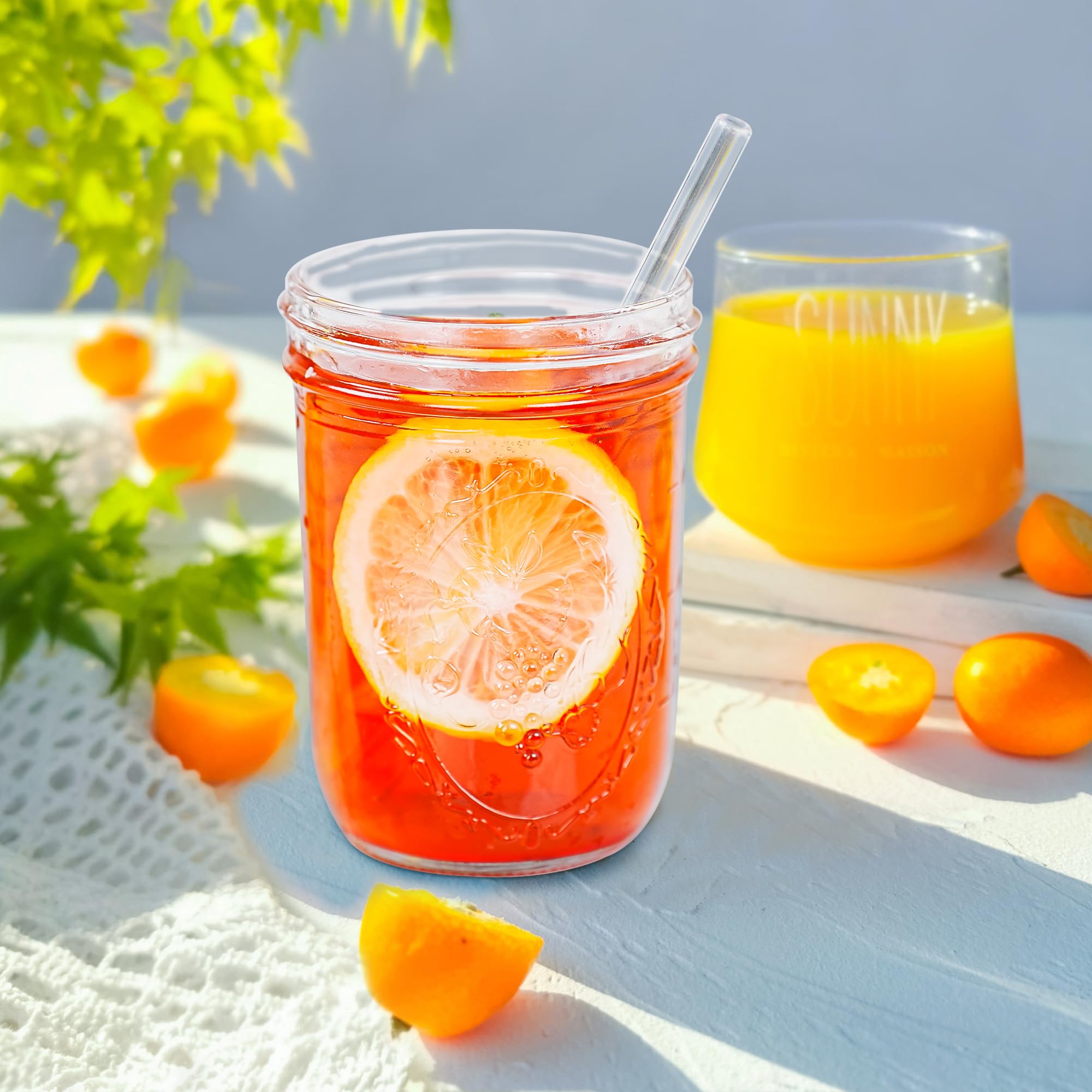 Miuyhji 16oz tempered glass jar with airtight lid for fresh preserves.