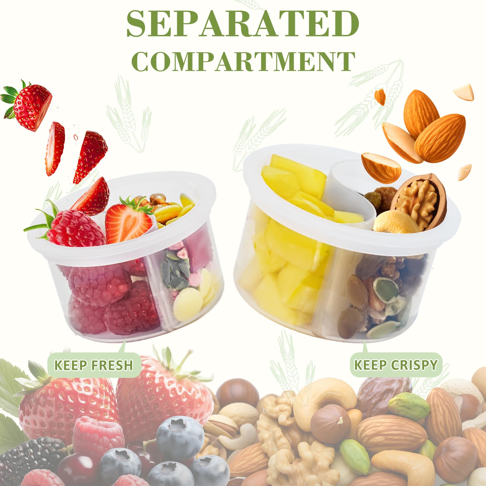 Miuyhji inner compartment keeps wet and dry ingredients separate for freshness.